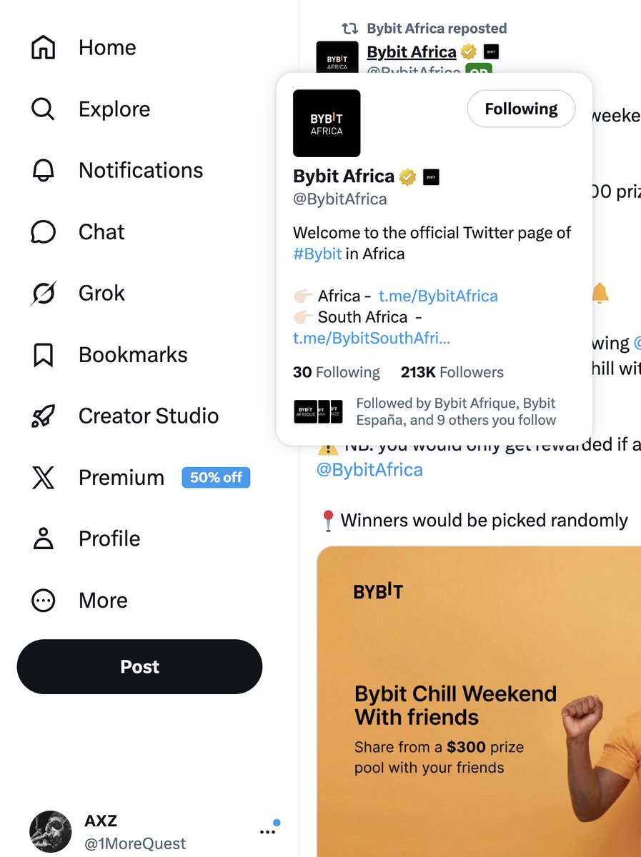 1MoreQuest's tweet photo. @BybitAfrica Nothing beats a weekend with friends who turn every moment into fun 
Perfect time to chill and enjoy the weekend vibes 
UID: 13936009
#BybitWeekendChillWithFriends
@BNBC_X @enlesslove03 @MfonChris19 @takeoff_o2 @Eaglecash1 https://t.co/n209i3ruIN