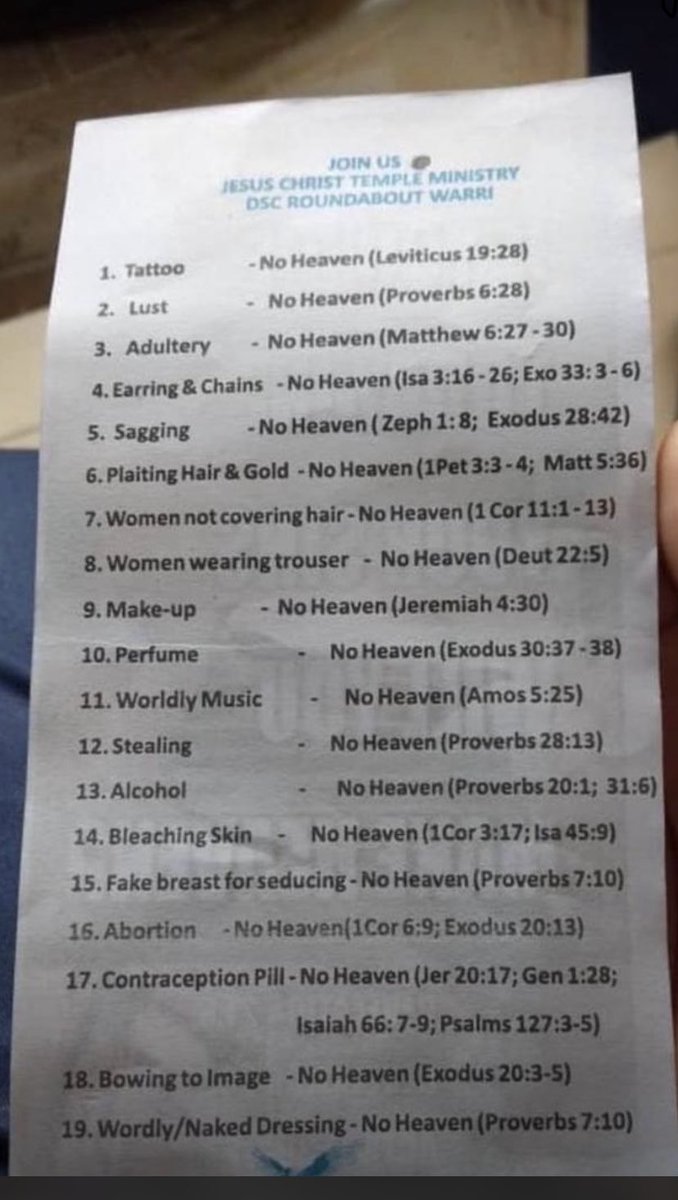 Yorubadboyyolo's tweet image. If you like hear,  If you like no hear, you sha see Bible verse #Sabbathday #Good morning fam, you see list of things that won’t get you in heaven too abi #Repent #Sabbathday😇😇🤣 I pity short people🤣