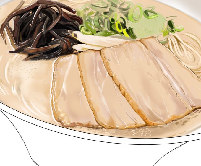 ラーメン食べた過ぎてラーメン描き出してるのヤバイ 