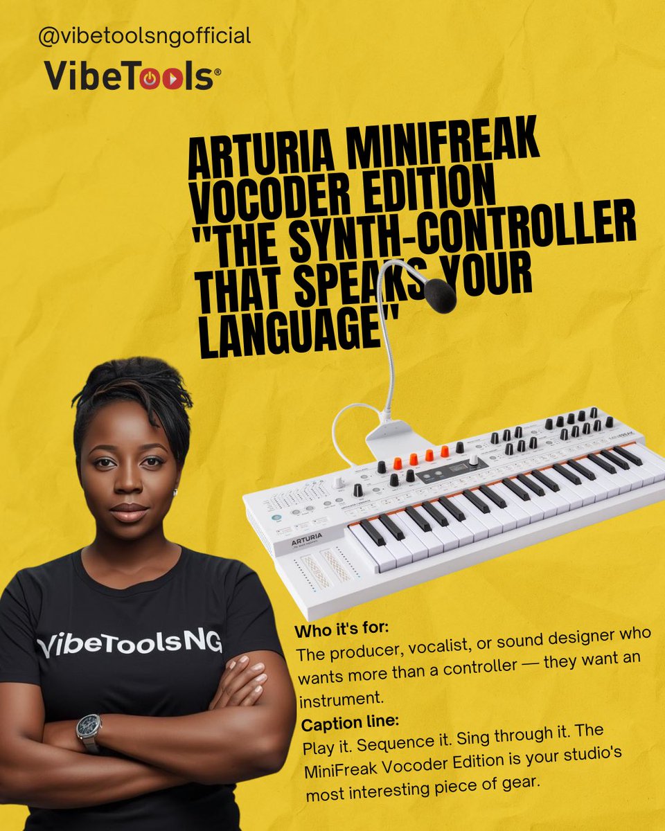 vibetoolsng's tweet image. @Arturia has been quietly building some of the most versatile MIDI controllers on the market and whether you're just starting out or running a full production suite, there's one made for your workflow.
📍 Available at vibetoolsng.com
#Arturia #MIDIController #StudioGear