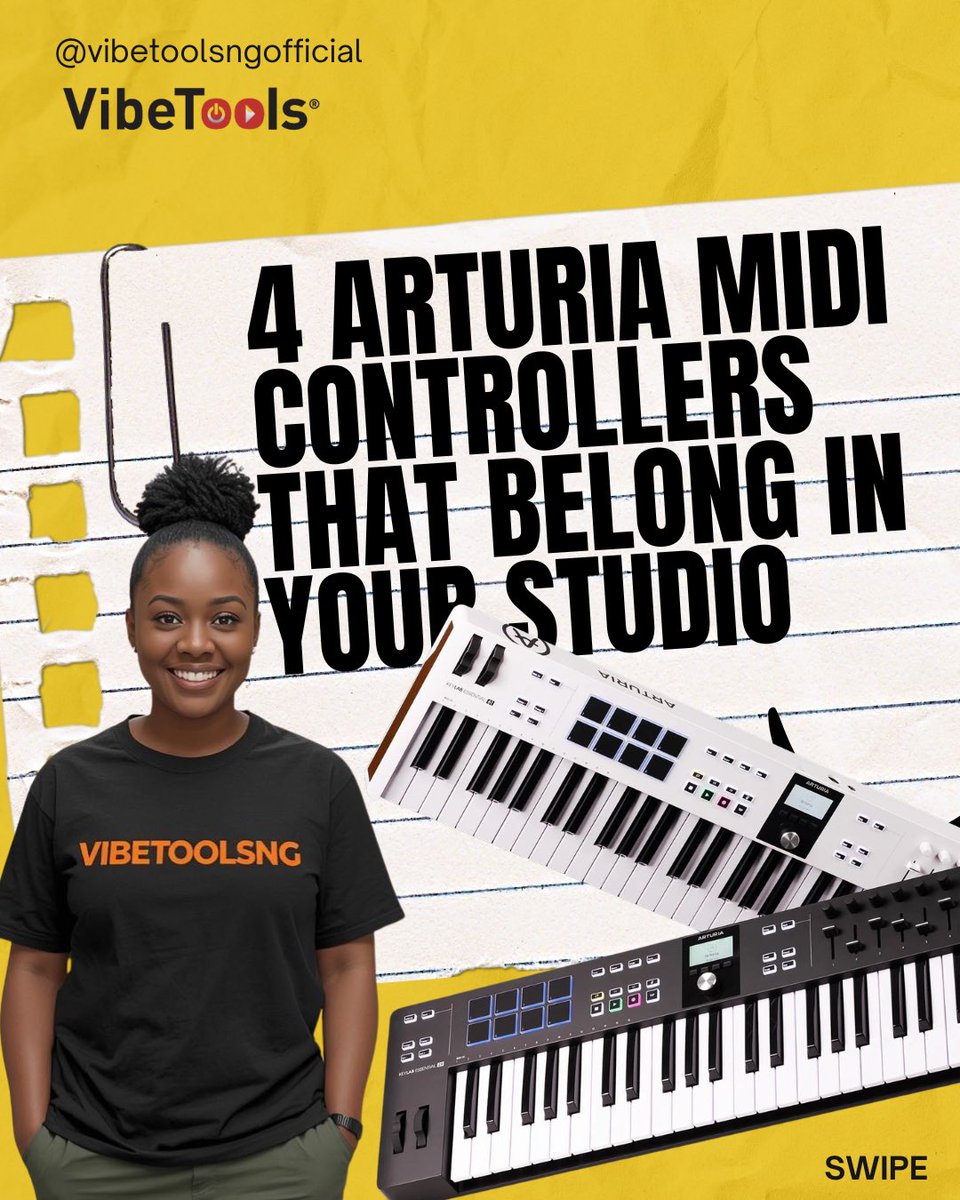 vibetoolsng's tweet image. @Arturia has been quietly building some of the most versatile MIDI controllers on the market and whether you're just starting out or running a full production suite, there's one made for your workflow.
📍 Available at vibetoolsng.com
#Arturia #MIDIController #StudioGear
