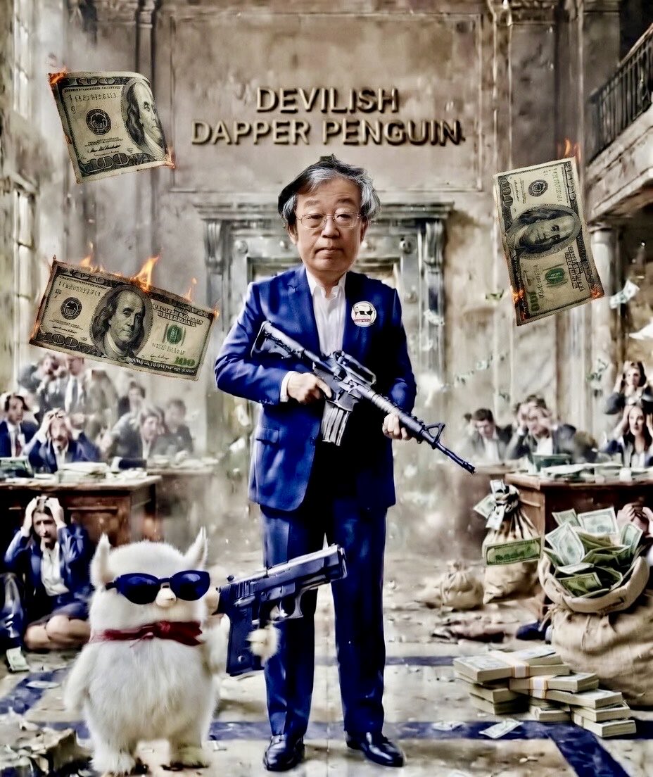 Devilish Dapper Penguin 😈😎🐧

BUY 
SELL
HODL

Repeat ♻️ (just like Bitcoin)

9on6ihNg6KffTxfxf5rnmEVrxSz1TF8pF3R3FLUzpump

$SOL $BTC $PUMP $DDP