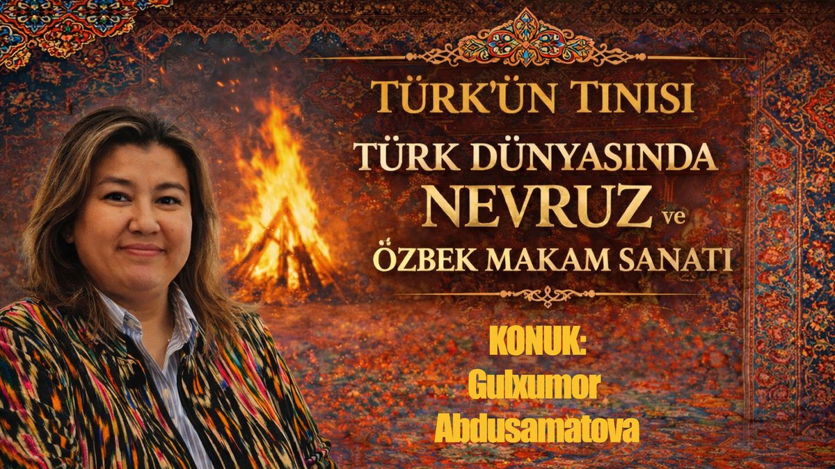 Veryansin_Tv's tweet photo. Saat 18.30'da Veryansın Akademi'de yayında...

Türk Dünyasında Nevruz ve Özbek Makam Sanatı  | Türk'ün Tınısı | Konuk: Gulxumor Abdusamatova

https://t.co/S96WxDofh1

@putlarsofrasi @_abdullahakat https://t.co/87znPJ7MS5