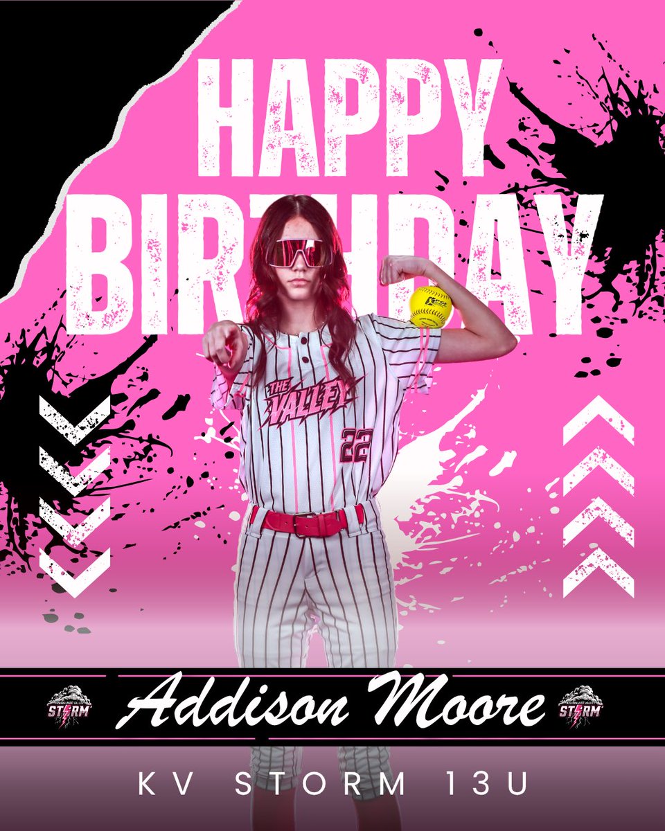 StormSoftball_'s tweet photo. Happy Birthday Addison! 🎉

You bring unmatched energy every time you step on the field, and your bat is always ready to do damage. The passion and hunger you play with set the tone for everyone around you. Keep grinding and shining—big things ahead!

#BestSeasonYet #GoStorm https://t.co/4kr4EqJxTA