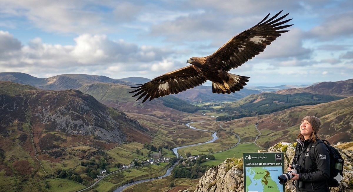 naturalxAI's tweet photo. 🦅 The Return of the King: Golden Eagles are Coming Back to England!
​After 150 years, Golden Eagles are officially coming back to England!
​The gov just greenlit £1M to launch "Recovery Zones" across the North. Juvenile eagles could be soaring by 2027! https://t.co/6AcuXvjhsu