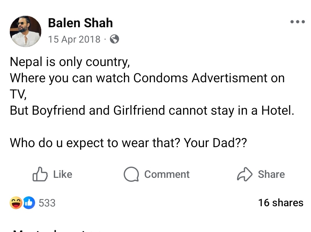 नेपाल सरकारले यी दाजुको विचारलाइ गम्भीरता पुर्वक लिएर कदम चाल्नेछ भन्ने विस्वास छ 😂😂😂