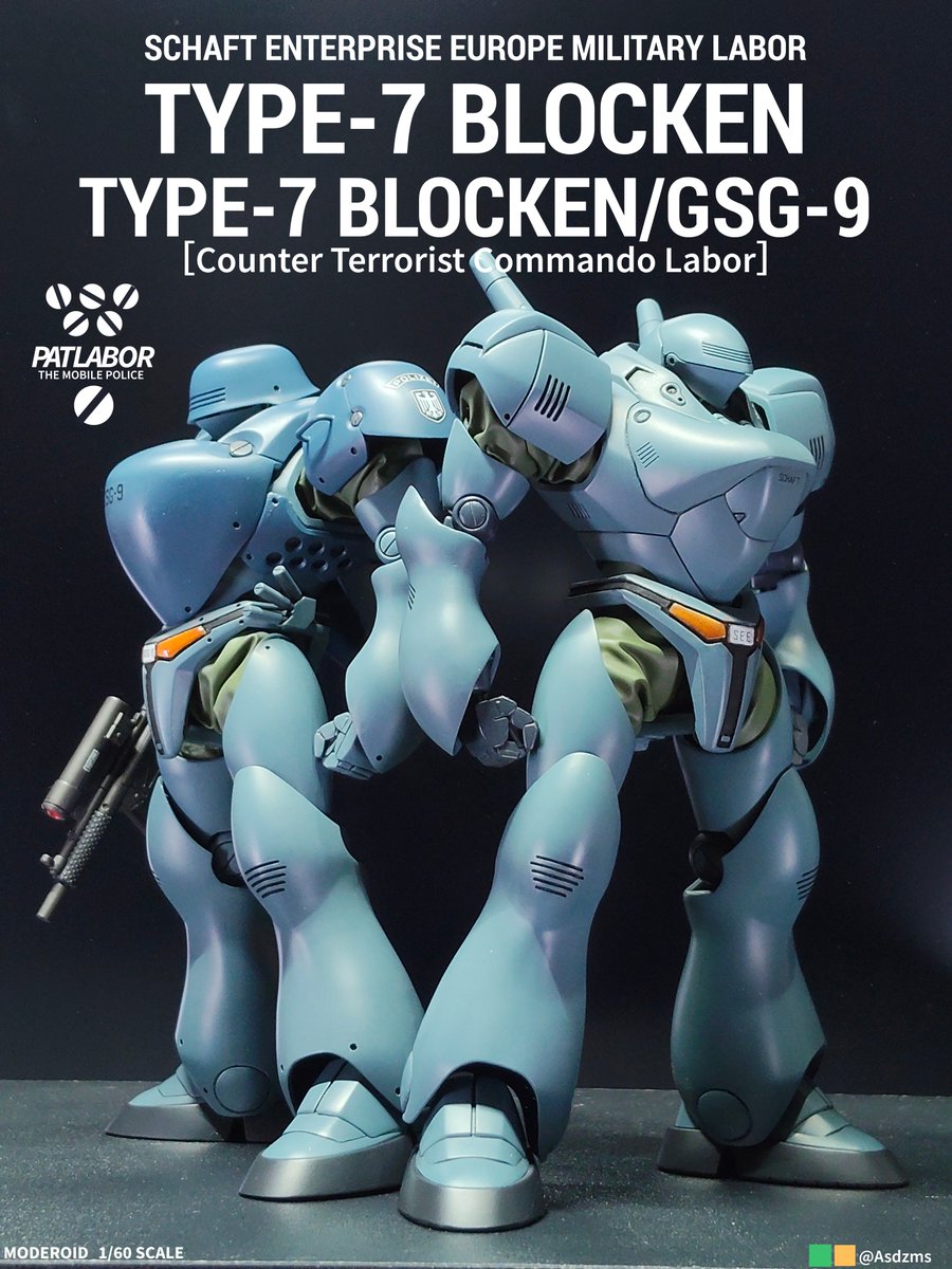 MODEROID 1/60スケール
ブロッケンとGSG-9仕上がりました
基本工作と関節カバーを追加してみました
#パトレイバー模型部