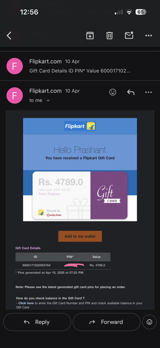 moodieladka's tweet photo. @Flipkart @FlipkartSupport

Very disappointing experience.

Purchased multiple gift cards, received them successfully, and even placed orders using them. Later, orders were cancelled and gift cards were deactivated.
Expected better customer experience from Flipkart. SS attached. https://t.co/2ETLsiTPUK