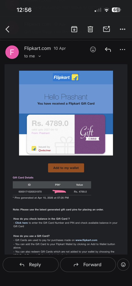 moodieladka's tweet photo. @Flipkart @FlipkartSupport

Very disappointing experience.

Purchased multiple gift cards, received them successfully, and even placed orders using them. Later, orders were cancelled and gift cards were deactivated.
Expected better customer experience from Flipkart. SS attached. https://t.co/2ETLsiTPUK