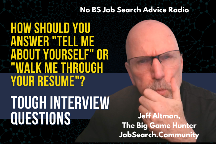TheBigGameHuntr's tweet photo. How should one respond to an interviewer who asks,Tell me about yourself?" https://t.co/h0t0IcSISW  #jobsearchtv #thebiggamehunter #shorts,  #jobsearchcoach #jobsearchcoaching #asktheexpert #asktheexperts #askthebiggamehunter #interviewquestions #jobinterviewquestions https://t.co/7Rv9euMWoF