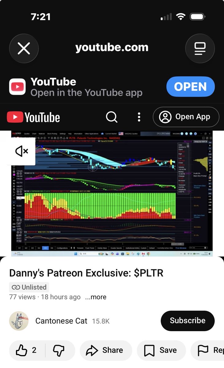 DavidRi24012971's tweet image. $PLTR 🇺🇸🇺🇸🇺🇸

@cantonmeow and @dannycheng2022 if you want to stay calm in the market join Danny Cheng #Patreon

With permission , I am going to give you the link of Dr Cat protecting and defending the #kitty #princess!

instagram.com/reel/DWzmKdoPv…

Up 5 , down 2 fibinocci , at 20