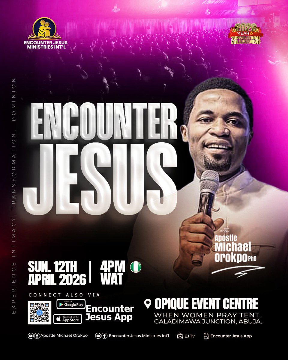 EJMI_official's tweet photo. ENCOUNTER SERVICE
Join us by 4 PM, today to meet with God and experience His power.
Connect live on:
Encounter Jesus App
Come hungry, come expectant, His presence
changes everything.
#encounterjesus #ejmi #jesus
#encounterjesusinternational #encounterjesusuk https://t.co/QyODhkEMCc