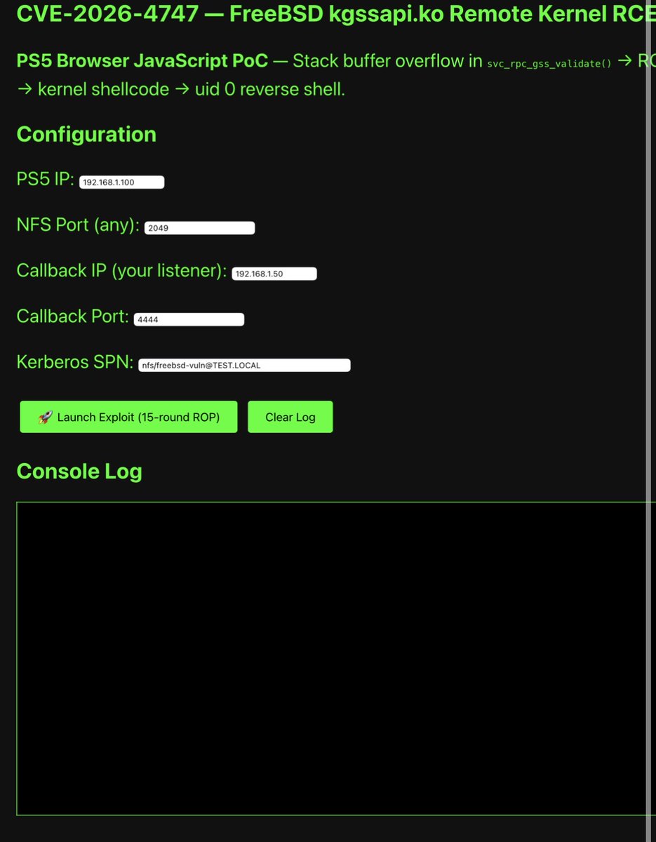 cvvmen's tweet photo. Testing CVE-2026-4747 today on PS5.
Keep you guys updated soon with more news! https://t.co/Asi0FyZqYF
