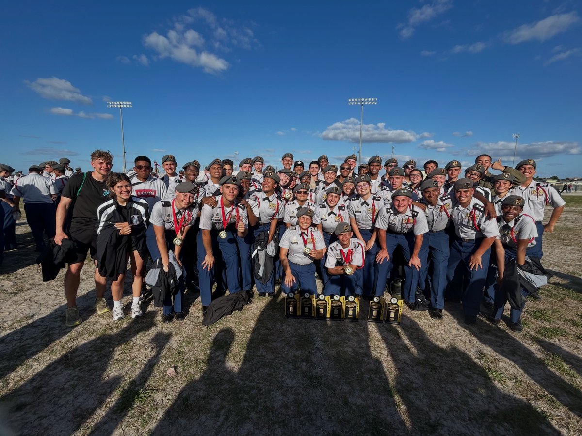 WestBrowardHigh's tweet photo. Our JROTC earned First Place State Championship Team along with 6 Second Place finishes 1 Third Place and 1 Fifth Place! An incredible display of discipline teamwork and excellence! 💪🇺🇸 https://t.co/ImnlYfUDcD