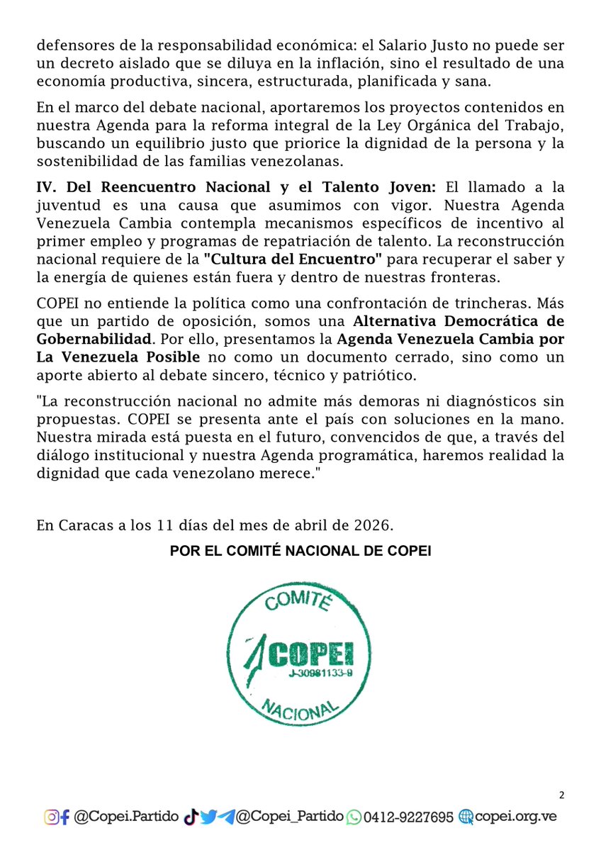 Partido COPEI tweet media