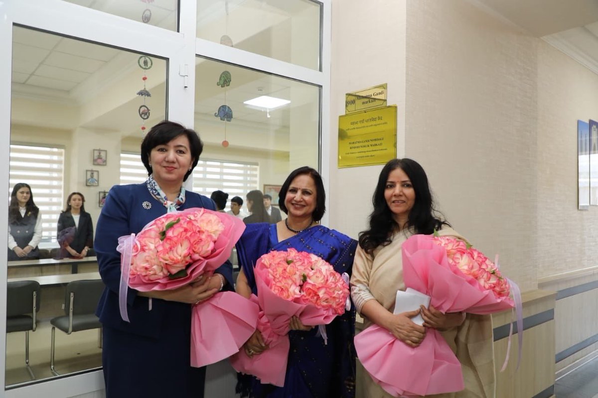 airnewsalerts's tweet photo. Secretary (South), @MEAIndia, Dr Neena Malhotra delivered keynote address at the Tashkent State University of Oriental Studies (#TSUOS) during a Conference in #Uzbekistan.
During her visit, Secretary (South) also visited the Mahatma Gandhi Center for Indology at TSUOS.
The External Affairs Ministry said that she interacted with Indologists and students, discussing avenues for cooperation to promote Hindi and other Indian languages in order to further strengthen cultural and educational ties.