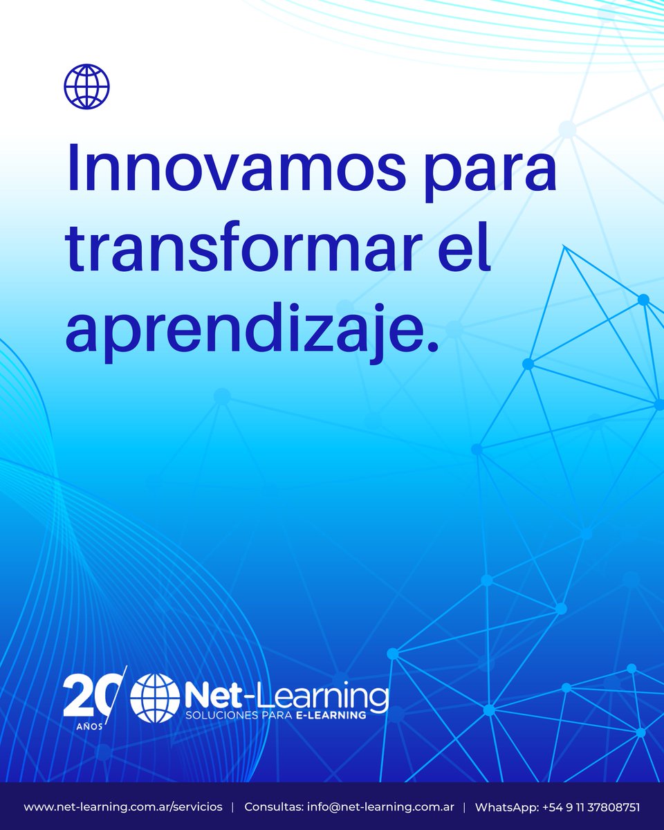 netlearning20's tweet image. Innovar en educación es transformar realidades.
En Net-Learning trabajamos para que cada experiencia de aprendizaje genere impacto.
 👉 net-learning.com.ar/servicios

#tecnología #innovación #elearning