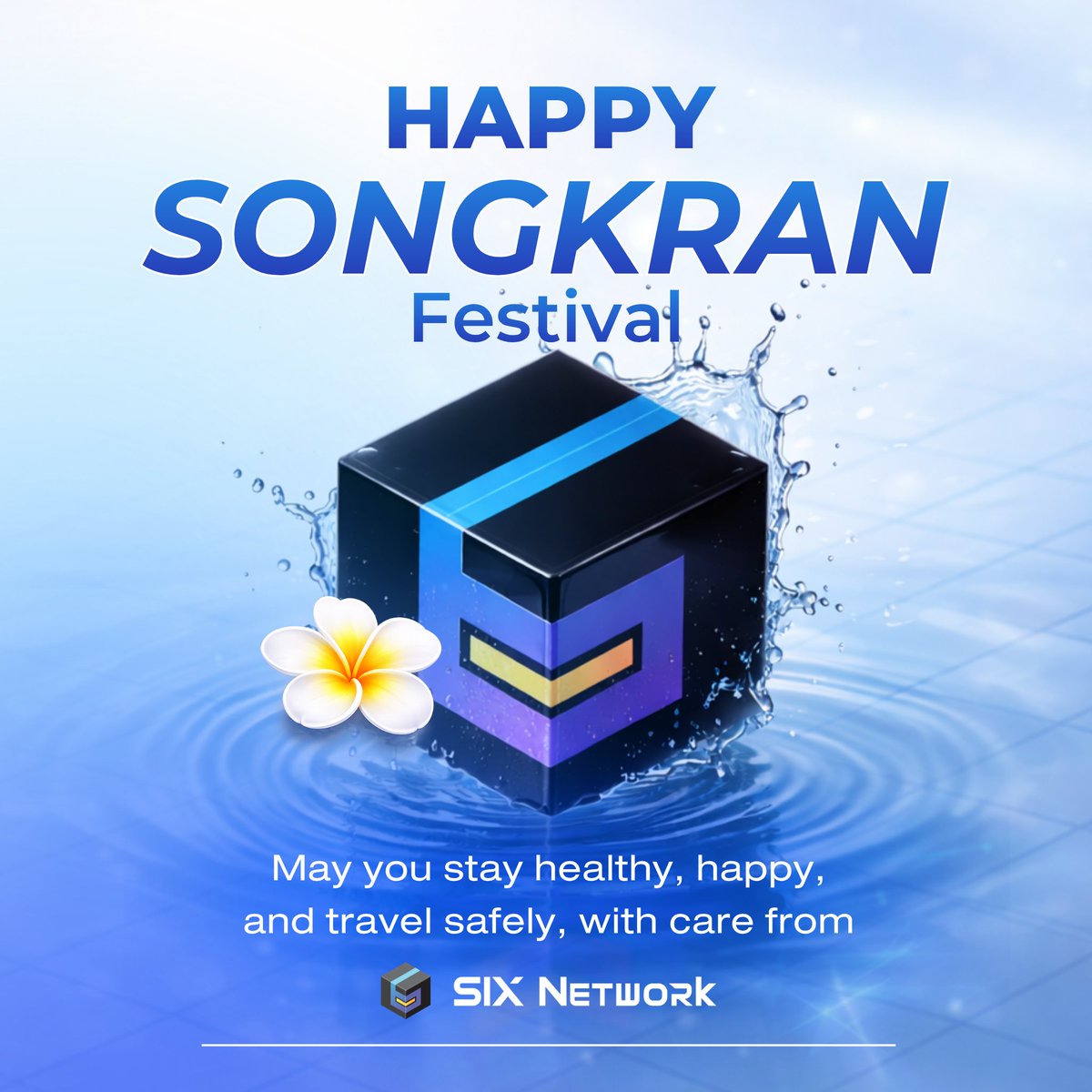 theSIXnetwork's tweet image. Happy Songkran Festival! 🌸💦
Wishing everyone joy, good health,
And safe travels this holiday season
- from all of us at SIX Network 💙

#SIXNetwork #Songkran2026 #HappySongkran