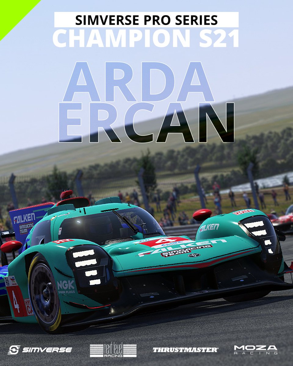 LFMotorsport's tweet image. A complete success across the board. Falken Simracing secures the entire podium in the @SimVerseShop Pro Series S21, with Adra Ercan as Champion, followed by Sven Geehlhoed and Alex Siebel in P2 and P3.

@falken_tyres  @DoerrEsports  
#lowfuelmotorsport #championship #lmu
