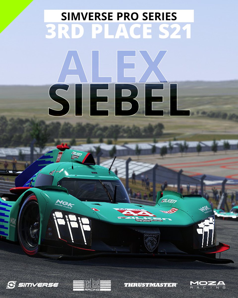 LFMotorsport's tweet image. A complete success across the board. Falken Simracing secures the entire podium in the @SimVerseShop Pro Series S21, with Adra Ercan as Champion, followed by Sven Geehlhoed and Alex Siebel in P2 and P3.

@falken_tyres  @DoerrEsports  
#lowfuelmotorsport #championship #lmu