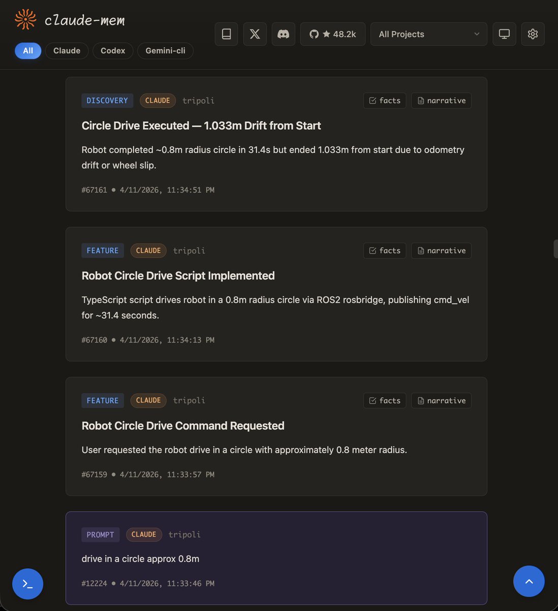 Claude_Memory's tweet photo. It got a message back from the robot AFTER IT DID THE THING and it wrote an observation THAT IT MOVED FOR REAL and it did that AFTER IT MOVED FOR REAL #teamRedPlanet #robohacks #agi #jk #robot #observability #tho @innate_bot @ycombinator https://t.co/IwJdyWhDI9
