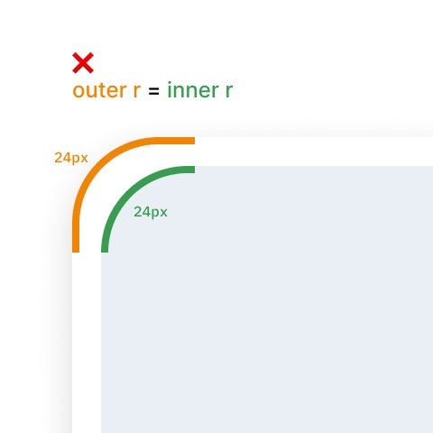 AliGrids's tweet image. UI tip designers often miss. Outer radius = inner radius + padding.