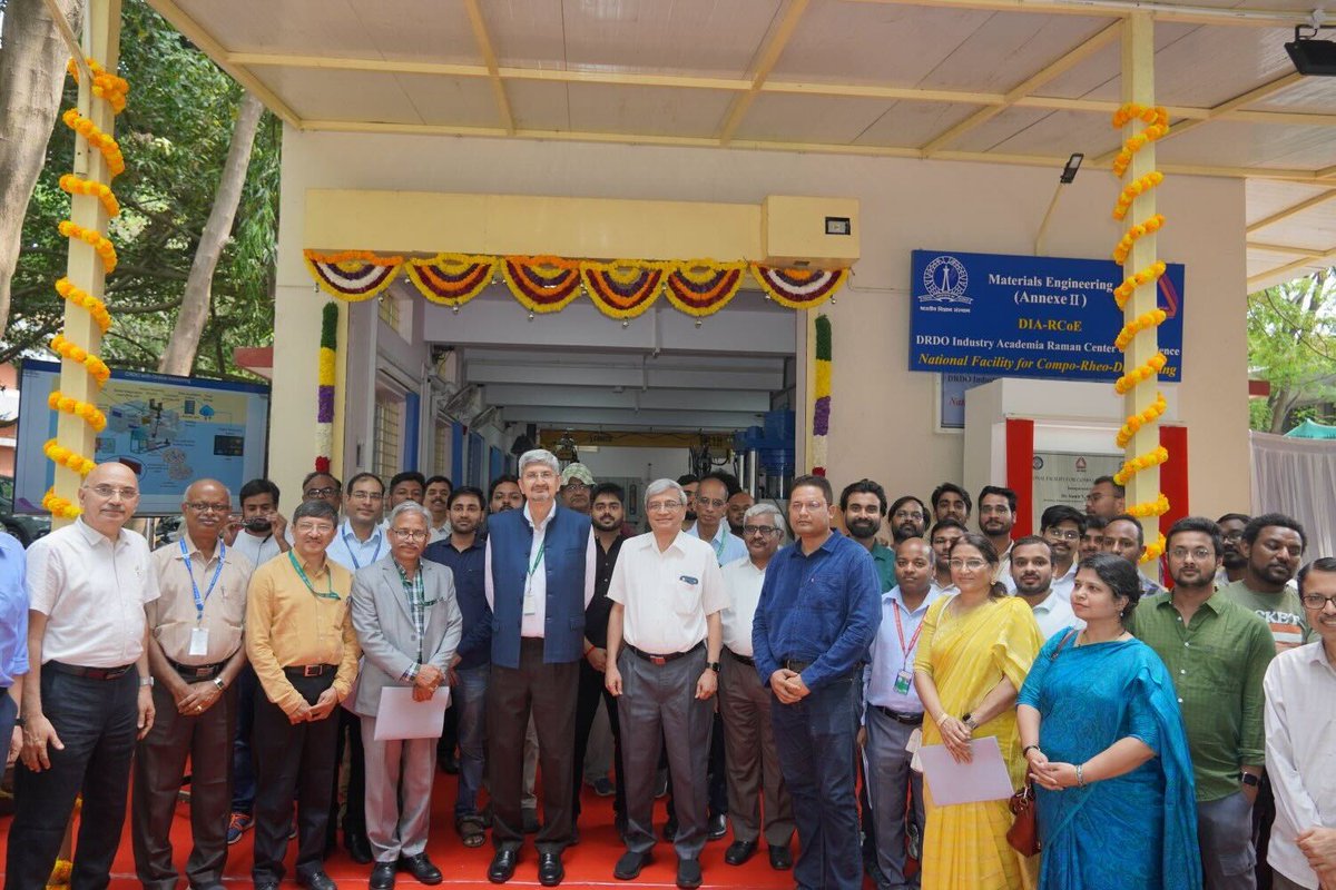 iiscbangalore's tweet image. The National Facility for Compo-Rheo Die Casting was inaugurated on April 11, 2026 at IISc.

The event saw to the handover of multiple project deliverables in the presence of Secretary and CC R&amp;amp;D, DRDO Dr Samir Kamath, DG's, Director &amp;amp; Deans of IISc. @FutureTechDRDO @DRDO_India