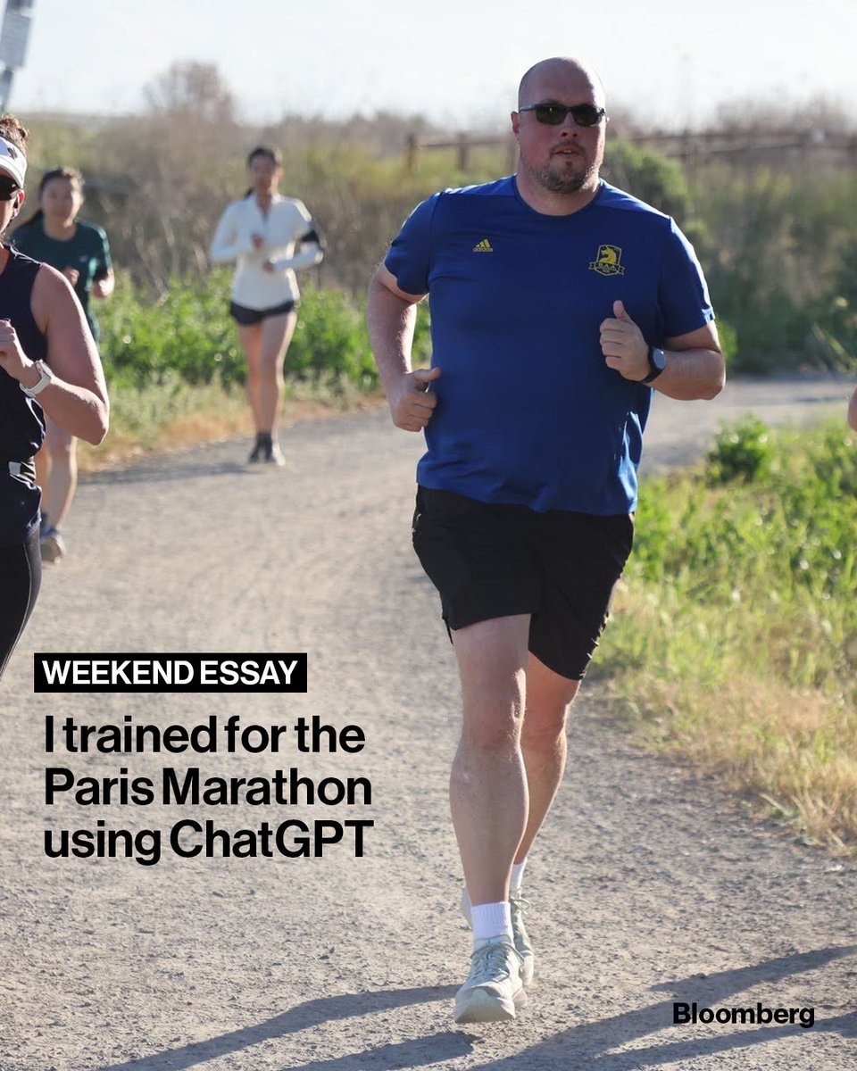 business's tweet photo. With the Paris Marathon looming, Derek Wallbank turned to ChatGPT for training, diet and discipline. What followed was a trial-and-error test of what AI can and cannot do. Read more: https://t.co/k0YQlxjlxB

📷: Ray Lin https://t.co/P2bXEsZi93