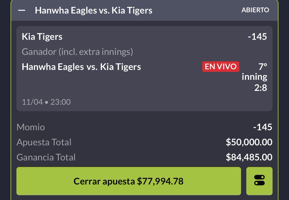 hugowx_'s tweet photo. Seguirá la gran racha que llevamos con la KBO, no perdemos ahí. A dormir con dinero extra 💸

Ya está en la bolsa 😈 https://t.co/H64ck0Icyp