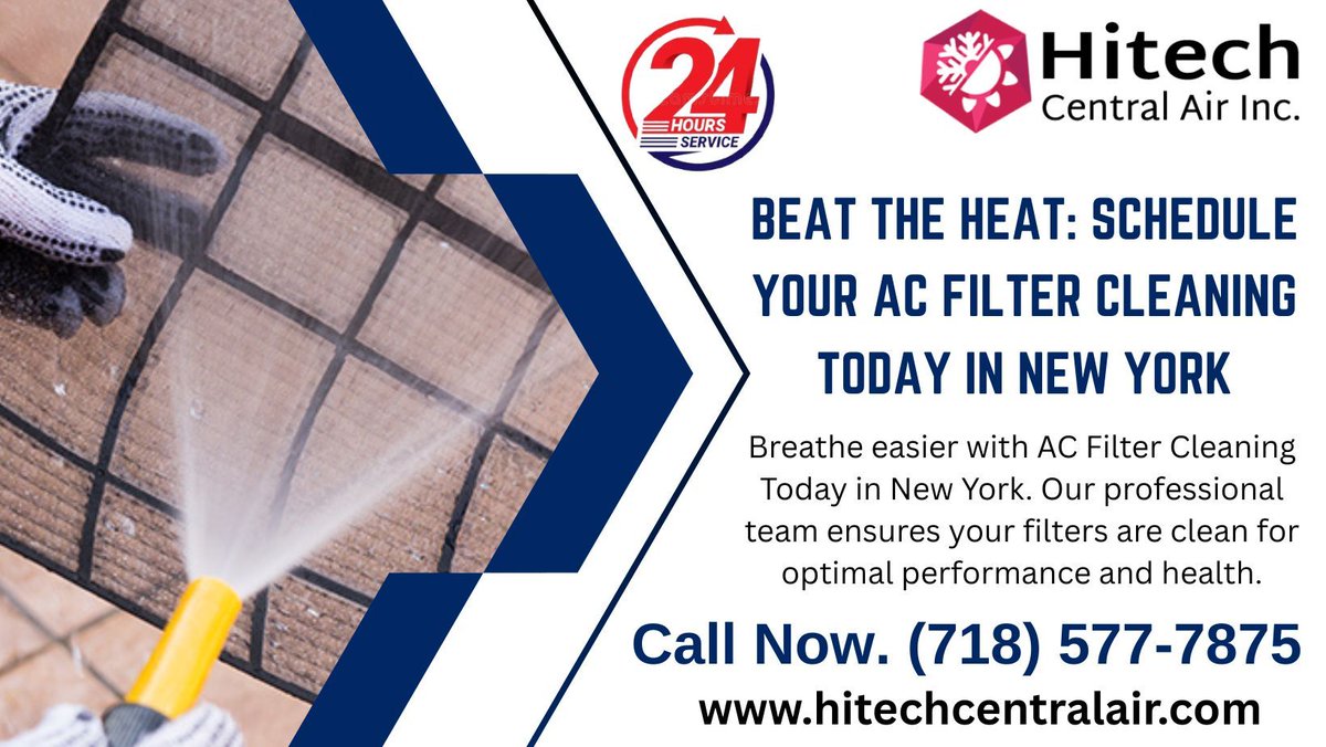 inc_hitech's tweet image. Breathe easier with our professional AC filter cleaning in New York. We  help improve your air quality and extend the life of your system. Call us: (718)-577-7875 or visit:
hitechcentralair.com
#AirConditioningExperts #ClimateControl #ACUpgrade #HVACSystem #CoolingAndHeating