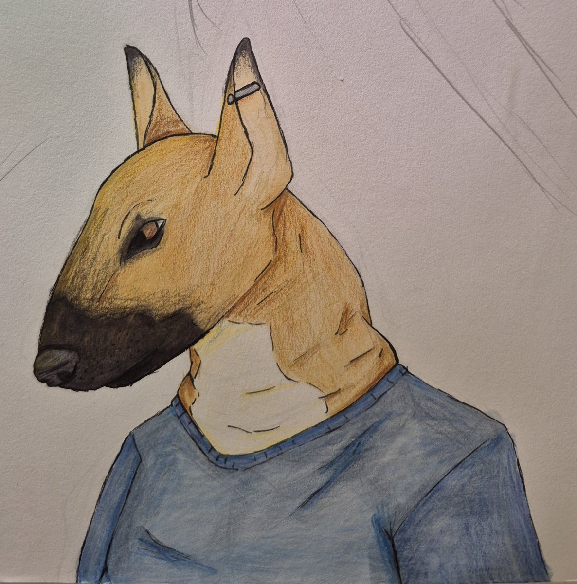 FromDemon14949's tweet photo. Some long awaited furry art for everyone.

It was originally going to be a quick sketch of a Bull terrier lady and a Military macaw (Ara militaris) man but I didn't like how the macaw was turning out so I didn't finish him.

#bullterrier #furry #art #Militarymacaw #fursona https://t.co/QbSnw45tVZ