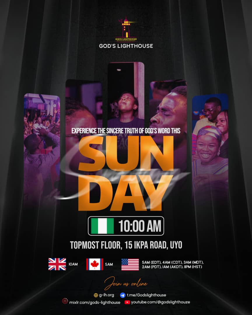 Godslighthouze's tweet photo. ✨Happy Sunday!
It's a beautiful Sunday and another opportunity to draw close to the Father & listen to His words.
Join us this Sunday by 10am for an unforgettable time in God's presence.
See flyer for more details👇
See you there!
#GLH #GodsLighthouse #ItaUdoh #GLHMeetings https://t.co/5nDikpBqMd