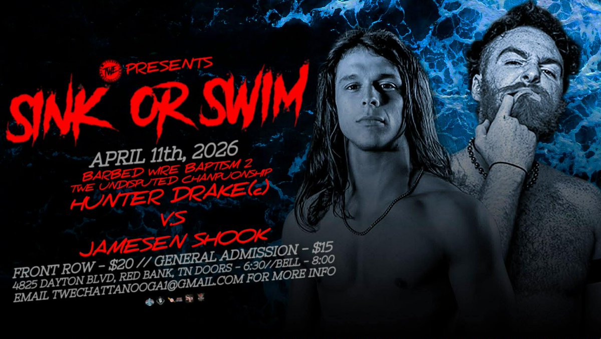 indiewrestling's tweet photo. Now On Demand
@TWE_Chattanooga #TWESOS
@the_hunterdrake v @jshook_75
@SugarDunkerton v @thekaseyowens
@DerekNealPro v @drakostarx
@DarianBengston v @erronwade
@BigDaveSince99 v @TylerStevensPro
@SeanCxmpbell v @The_YG_Pierce
+ @Tank_Est1996 & more!
https://t.co/7pAVSuo4so https://t.co/SLI5vJXcHV