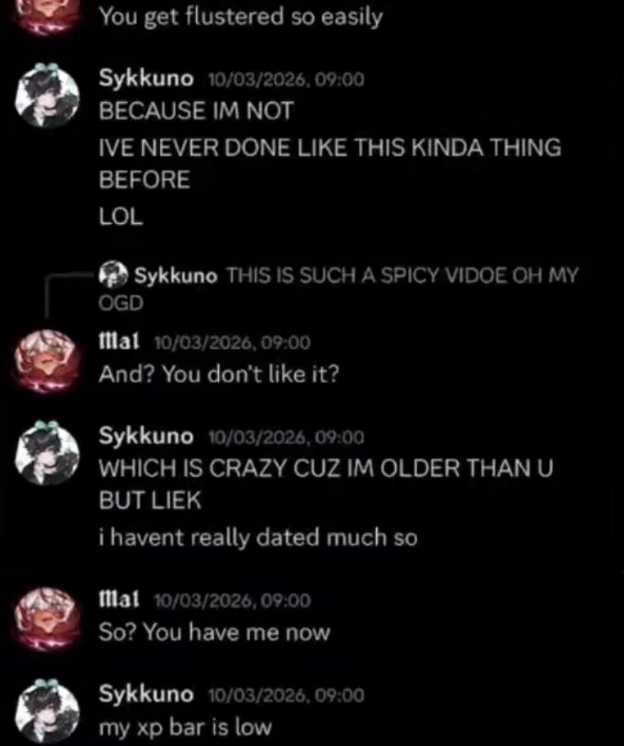 flashonvodka's tweet image. "my xp bar is low".
"i haven't really dated much..."

Idgaf ab him cheating, i gaf about him talking like this at big 34.
 I feel like someone is hardcore squeezing my non existant balls while i read this.
Sykkuno I will never forgive you.