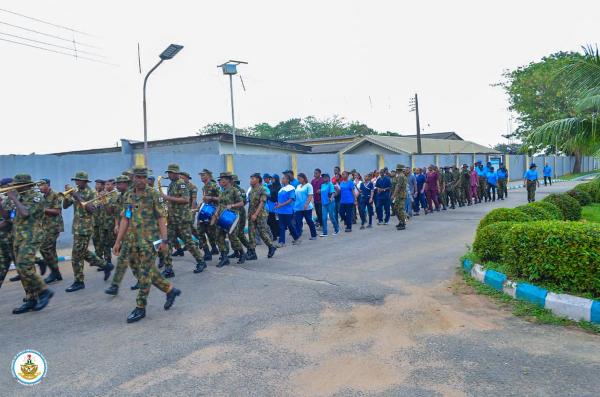 NigAirForce's tweet photo. NAF STRENGTHENS OPERATIONAL EFFECTIVENESS THROUGH WORLD OPTOMETRY DAY COMMEMORATION IN LAGOS

The Nigerian Air Force (NAF), through Logistics Command, on 9 April 2026 joined the nation and the international community in commemorating World Optometry Day with a sensitization lecture and health screening programme for personnel and their families at the Nigerian Air Force Officers’ Mess Gym, Ikeja, Lagos. Held under the global theme “A Shared Vision,” the initiative aligned with the World Council of Optometry’s emphasis on expanding access to quality eye care, strengthening professional collaboration, and addressing emerging vision challenges worldwide. By actively participating in this important global health observance, the NAF once again demonstrated its commitment to international best practices in personnel welfare while projecting Nigeria’s defence institution as a responsible stakeholder in both local and international fora.

Flagging off the programme, the Air Officer Commanding Logistics Command, Air Vice Marshal Abubakar Abdul Suleh, reaffirmed the Service’s commitment to promoting accessible and quality eye care for personnel and their families, particularly through glaucoma education and targeted screening for those aged 40 years and above. The initiative holds significant value for national security and development, as optimal visual health directly enhances alertness, situational awareness, aviation safety, engineering precision, and mission effectiveness across air operations. In today’s technology-driven battlespace, where speed, accuracy, and rapid decision-making are central to success, preserving the visual readiness of NAF personnel remains a strategic investment in operational capability, force protection, and the broader national security architecture.

In his remarks, the Commander 661 NAF Hospital, Air Commodore Adedoyin Simon Oyenusi, rightly underscored that in the military profession, good eyesight is indispensable to efficiency, safety, and peak performance. The lecture by Dr AA Bashir further reinforced the value of early diagnosis and prompt intervention, especially in the prevention and management of glaucoma, one of the leading causes of vision loss. This strategic focus on preventive eye health aligns with the command philosophy of the Chief of the Air Staff, Air Marshal Sunday Kelvin Aneke, which emphasizes smarter airpower delivery, innovation, and human capacity development as critical enablers of mission success. By institutionalising such healthcare initiatives, the NAF continues to strengthen human capacity, preserve operational excellence, and reinforce its contribution to Nigeria’s security and socio-economic development.

#NigerianAirForce #NAF #WorldOptometryDay #OperationalReadiness #EyeHealth #NationalSecurity #ForceWelfare #MilitaryMedicine #Lagos