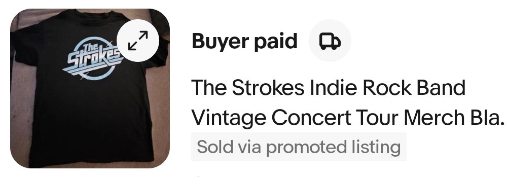 PixelAndThread_'s tweet photo. STROKES!! SO HOT RIGHT NOW 🔥👕🔥
Thanks @coachella @eBay 
#Sold #PixelAndThreadResale #ConcertPeopleAtHome #GoingShopping 🛒🛍🧃 https://t.co/34zu1N0IET