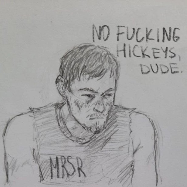 marser_art's tweet image. old fanarts with mini daryl (he's always angry and horny) 

#thewalkingdead #DarylDixon