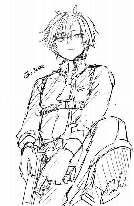 北摩で銃を構えられる成人男性の知り合いがあまり思いつかないのでモデルにさせてもらったけど、えっちベルトの内側にネクタイ通してたり、腕まくりと手袋の間の素肌はえっちだよねってそれだけが言いたいだけでした(それだけ 