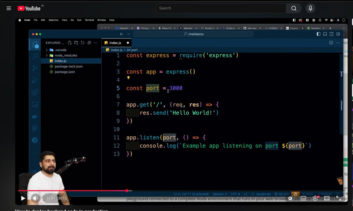 JDCoderX's tweet image. Masteri challenge
Day 2: Chai aur Backend done 😎
A solid revision alongside the cohort, from building a basic Express app to working with environment variables,dynamic port allocation and  deployment workflow. @Hiteshdotcom @nirudhuuu 
#chaicode #learning #backend