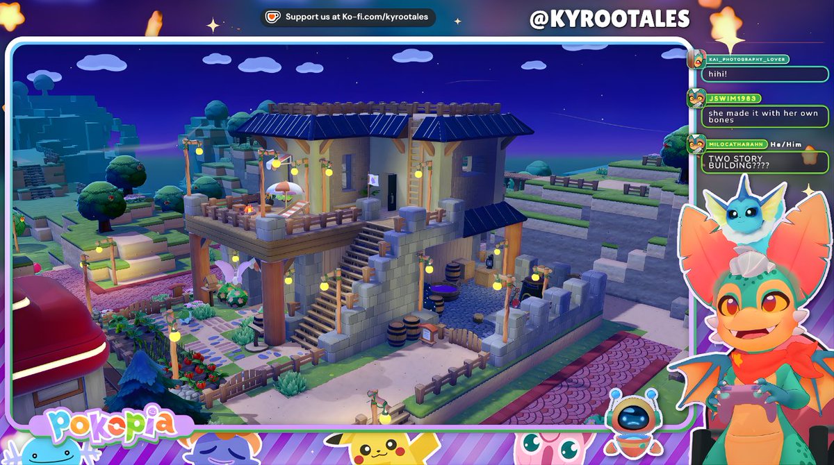 I'm so happy with my first build in #Pokopia ! I'm still fairly early ...