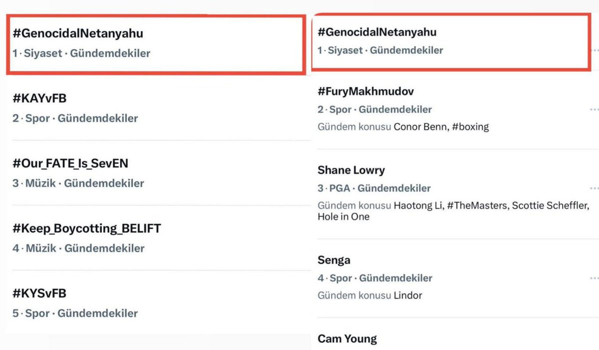trthaber's tweet photo. Katil Netanyahu’nun Cumhurbaşkanı Erdoğan’ı hedef alan alçakça açıklamalarına hem Türkiye'den hem dünyadan tepki yağdı.

Dünya gündemine giren #GenocidalNetanyahu etiketi ABD'de en çok konuşulan başlıklar arasında ilk sıraya yükseldi. https://t.co/5caNnaIqfO