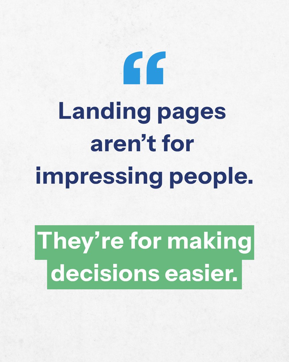 DanielPriestley's tweet photo. Most businesses build landing pages to show off. Great design. Clever copy. Impressive credentials.

But your audience isn't there to be impressed. They're there to make a decision.

A strong landing page speaks to one specific audience. It tells people what you can do for them. It removes the noise and makes the next step completely unmistakable.

Because when someone clicks an ad, an email link, or a social post, they shouldn't have to figure out where to go next. A landing page tells them.

Stop building pages that impress. Start building pages that convert.

Grab my free 20-minute Masterclass and I'll show you how to build a system that qualifies your best leads from the moment they land: https://t.co/MI0554yljg