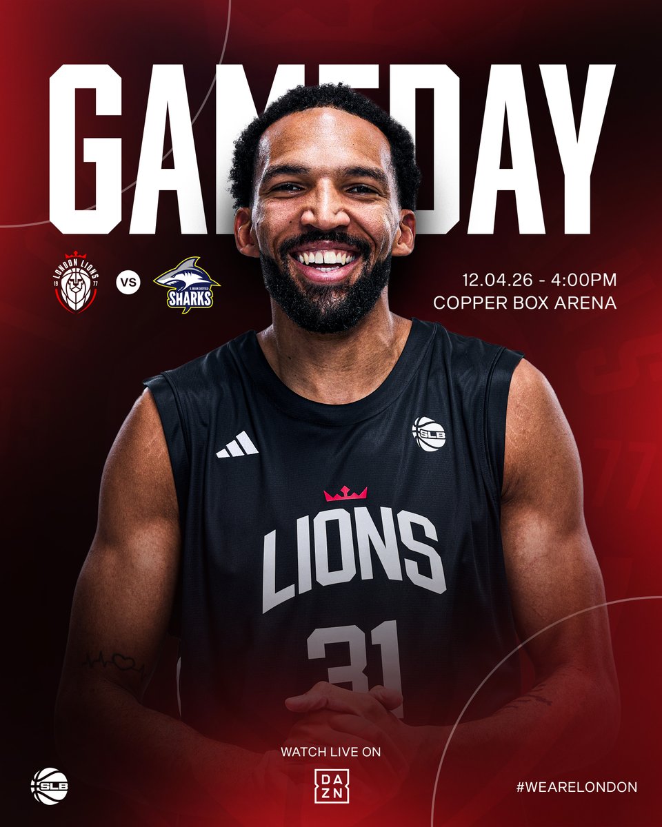 LondonLions's tweet image. The Sharks are back in town! 👀🦈

🆚 Sheffield Sharks
📅 Sunday 12th April
⏰ 4:00pm tip-off
📍 Copper Box Arena

#LondonLions #WeAreLondon