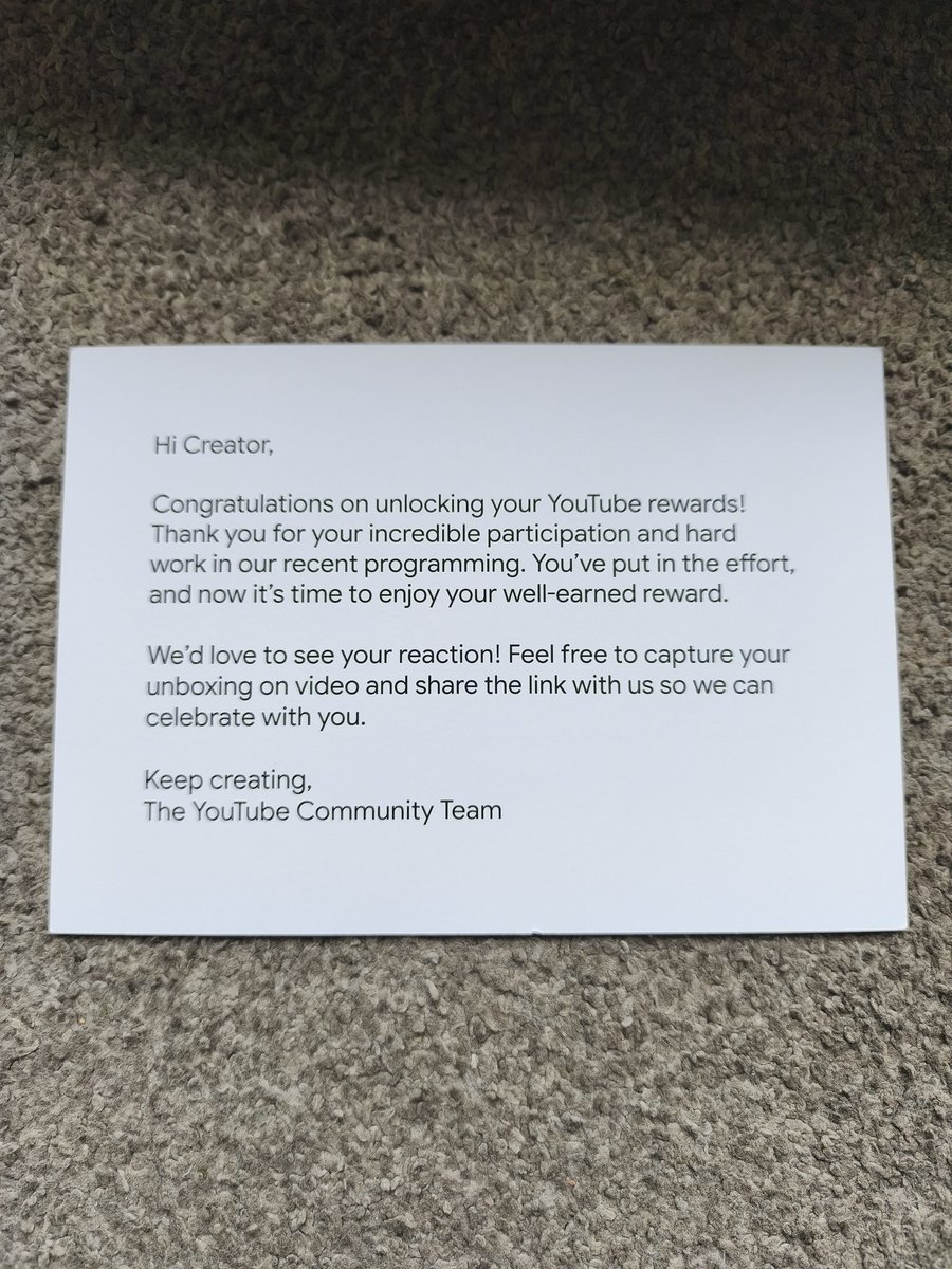 CostelloPlays's tweet photo. More goodies from Youtube.
Thanks @youtube / @youtubecreators / @TeamYouTube
appreciated 👍🙂
https://t.co/SZY8bvFL0U https://t.co/794VBC62q4