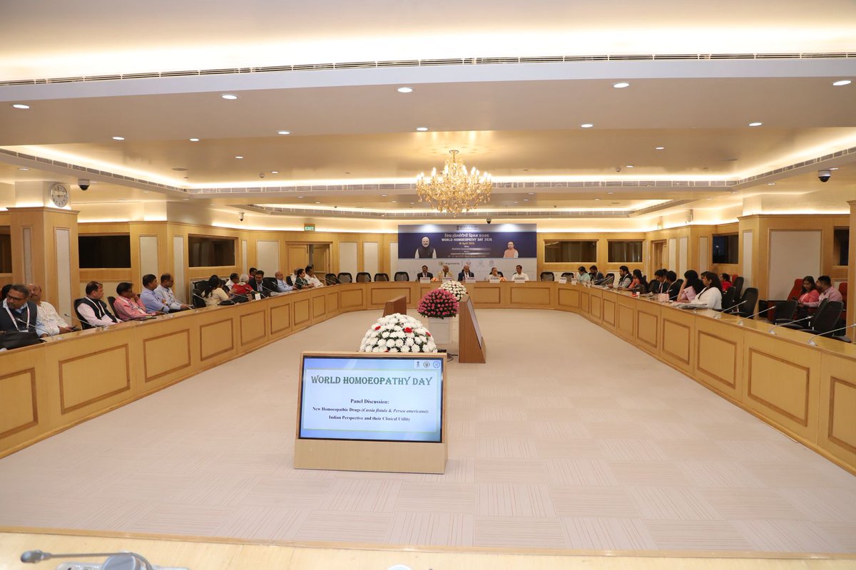 moayush's tweet photo. Another two sessions were held during World Homoeopathy Day—one on New Homoeopathic Drugs (Cassia fistula & Persea americana): Indian Perspective and their Clinical Utility, and another on Homoeopathy in communicable and non-communicable diseases: Scope, Evidence, and Challenges, highlighting the expanding role of Homoeopathy in clinical practice and public health.

#WorldHomoeopathyDay #WHD2026 #Homoeopathy #PublicHealth #TraditionalMedicine #HealthForAll #AyushForAll

@PMOIndia | @narendramodi | @mpprataprao | @secymoayush  | @mdniy | @ccrhindia | @CCRAS_MoAyush | @DirectorCcryn | @AIIA_NDelhi | @WHO | @PCIMH_ | @nmpb1 | @NIAJaipur | @ccrschennai | @nischennai |  @DrRadheKrishan | @RAVDelhi | @ItraJamnagar | @NEIAHShillong01  | @CARI_newdelhi  | @RARI_Nagpur  | @CentralUnani | @BengaluruC35976   | @cari_guwahati  | @RARIAhmedabad  | @msrarijaipur  | @csmraddi  | @CariKolkata  | @DimapurRarc  | @RARCAgartala  | @RARIPortBlair  |  @HyderabadNiimh  @PIB_India | @PIBAYUSH | @DDNewslive |  @sansad_tv  @AIRNewsHindi  | @mygovindia | @MyGovHindi |