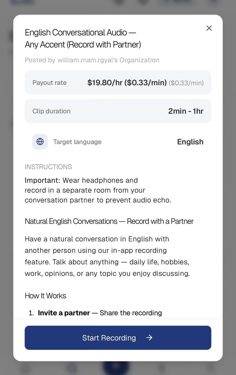 Crypto0304's tweet image. opportunity to earn $20/hour and it’s open to Nigerians

if you can hold a natural, day-to-day conversation, this is for you.

luel Ai is paying people to have conversations with each other.

how to start: 

• register with this link - luel.ai/tasks

• connect email