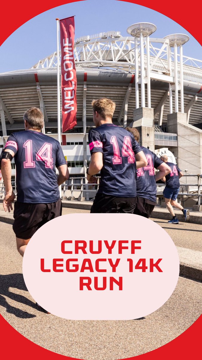 cruijffarena's tweet photo. Loop je mee tijdens de Cruyff Legacy 14K? Lees hier alles over je bezoek: https://t.co/q1u7gEEg1Z https://t.co/iQzk7PP1jK