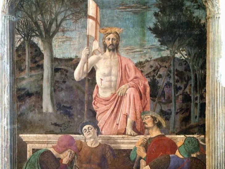 Good Easter to my Orthodox Brothers showing what Piero della Francesca imagined of his realive and ascent to Paradise 
🙏✝️☀️🇬🇷🇱🇧🇦🇲🇨🇾🇮🇱🇷🇸🇬🇪🇹🇩🇷🇺🇧🇬🇪🇹