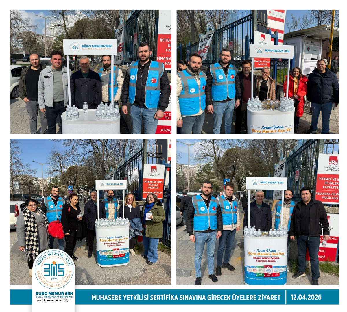 BuroMemurSen_'s tweet photo. MUHASEBE YETKİLİSİ SERTİFİKA SINAVI’NA GİRECEK ÜYELERİMİZE BAŞARILAR DİLEDİK

Genel Başkan Yardımcımız Mahmut Ergen, Hazine ve Maliye Bakanlığı ile Gelir İdaresi Başkanlığı tarafından düzenlenen Muhasebe Yetkilisi Sertifika Sınavı’na girecek üyelerimizi sınav gününde yalnız bırakmadı. Sabahın erken saatlerinden itibaren sınav merkezlerinde hazır bulunan Ergen, adaylarla tek tek ilgilenerek onların heyecanına ortak oldu; başarı ve kolaylıklar diledi.

Sınav öncesinde üyelerimizle sohbet ederek moral veren Ergen, hayırlı ve güzel sonuçlarla dolu bir sınav süreci temennisinde bulundu. Büro Memur-Sen’in, üyelerinin haklarını korumak ve onların gelişimine katkı sağlamak için yoğun çaba gösterdiğini ifade eden Ergen, her daim üyelerimizin yanında olmaya devam edeceğimizi belirtti.