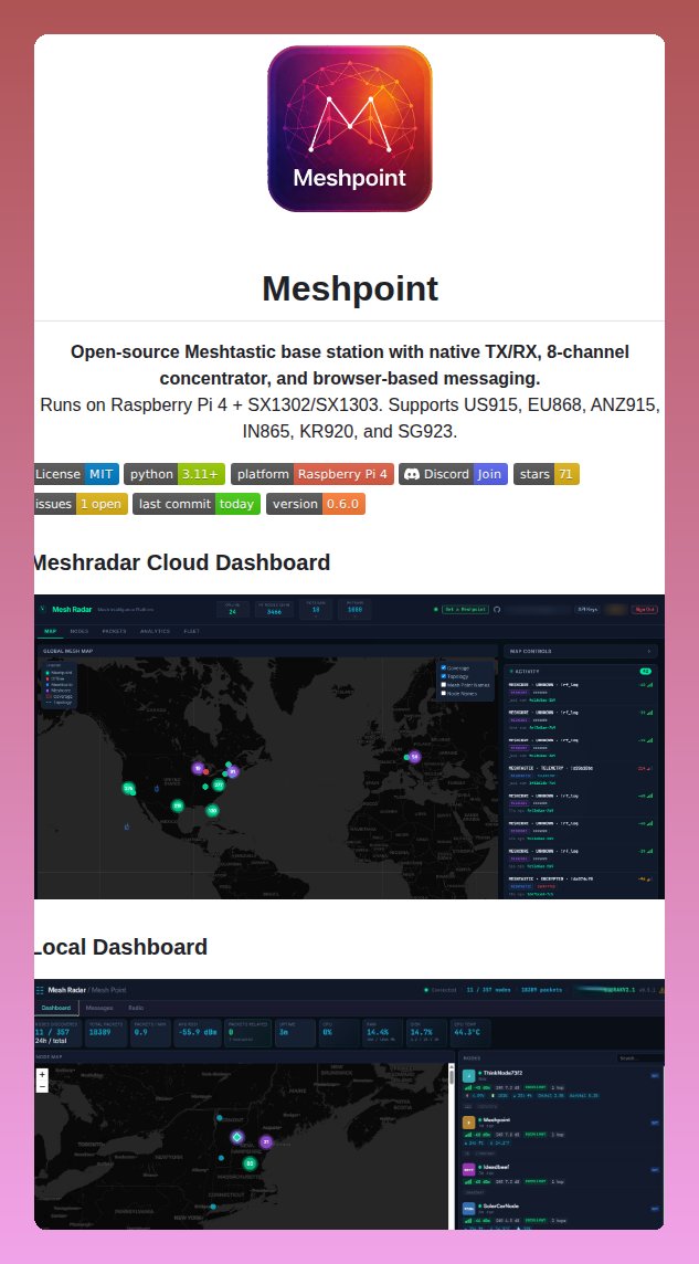 tom_doerr's tweet image. Open-source Meshtastic base station with 8-channel concentrator

github.com/KMX415/meshpoi…